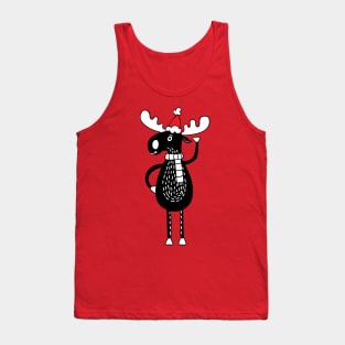 Christmas black moose Tank Top